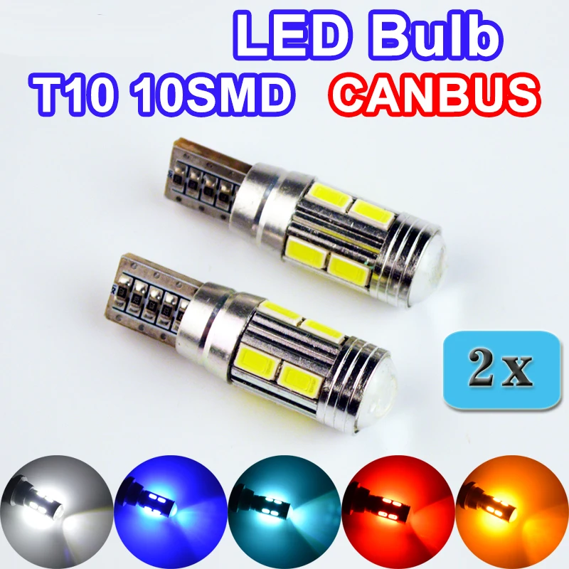 Flytop 2 x W5W 10SMD CANBUS T10 5630 SMD 194 Светодиодные Автомобильные лампы без ошибок CAN BUS фары
