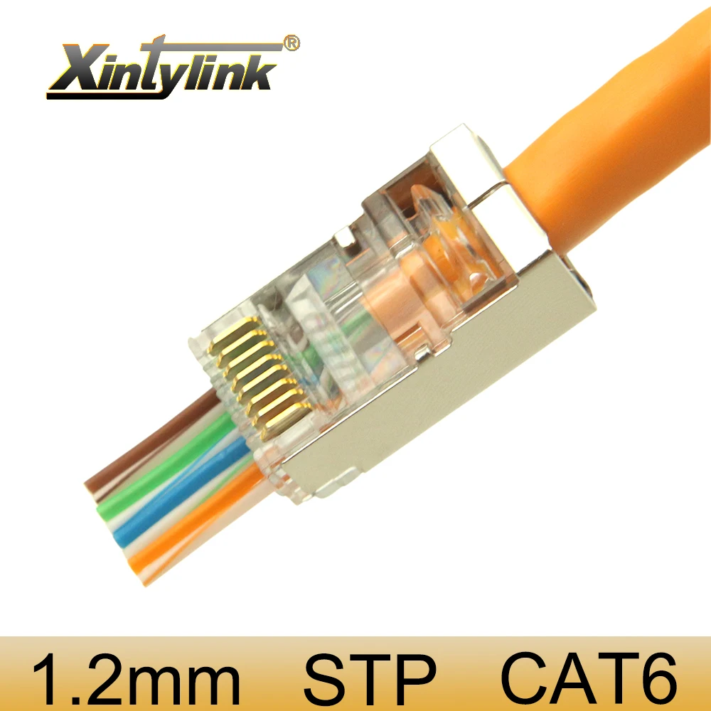 Коннектор xintylink rj45 cat6 сеть cat 6 разъем 8p8c stp rg rj 45 lan позолоченный | Обустройство дома