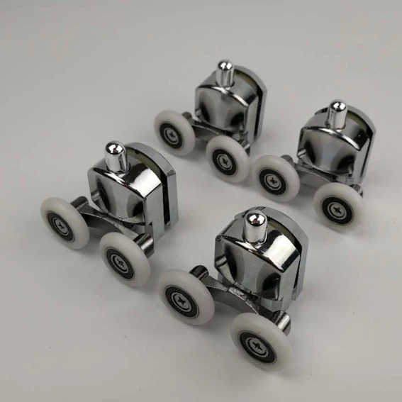 4pcs lower parts До 4 никель-металл-8 шт./компл. 23/25 мм Pop Up Множественная система шкива латуни цинк сплав подшипника оборудования дверей раздвижных дверей, душевая кабина, душевая кабина аксессуары - Цвет: 4pcs lower parts