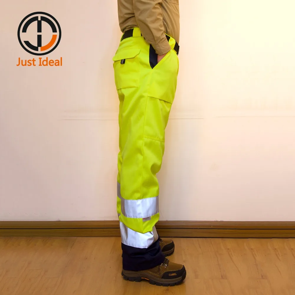 Мужские Hi-Vis брюки для девочек Детская безопасность спецодежды зимние штаны Водонепроницаемый дождь брюк 3 м светоотражающие полосы или желтый цвет оранжевый со стандартом EN ISO 20471 ID674