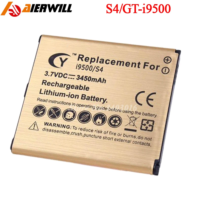 B600BC золотой аккумулятор для Samsung Galaxy S4 I9500 GT I337 I545 I537 L720 R970 I959 3450 мАч|Аккумуляторы