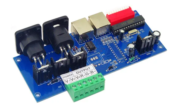 Оптовая продажа 1 шт. 3 канала DMX512 с RJ45 легко dmx rgb светодиодный декодер DC12V 24 V