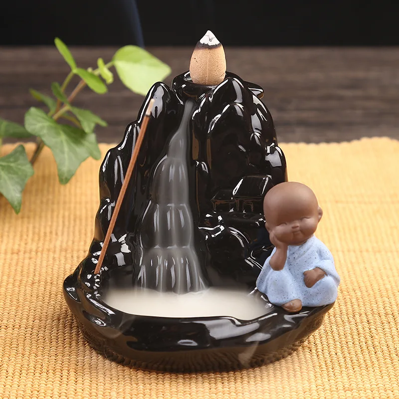 Керамическая курильница для благовоний в виде маленького монаха|ceramic censer|incense stick