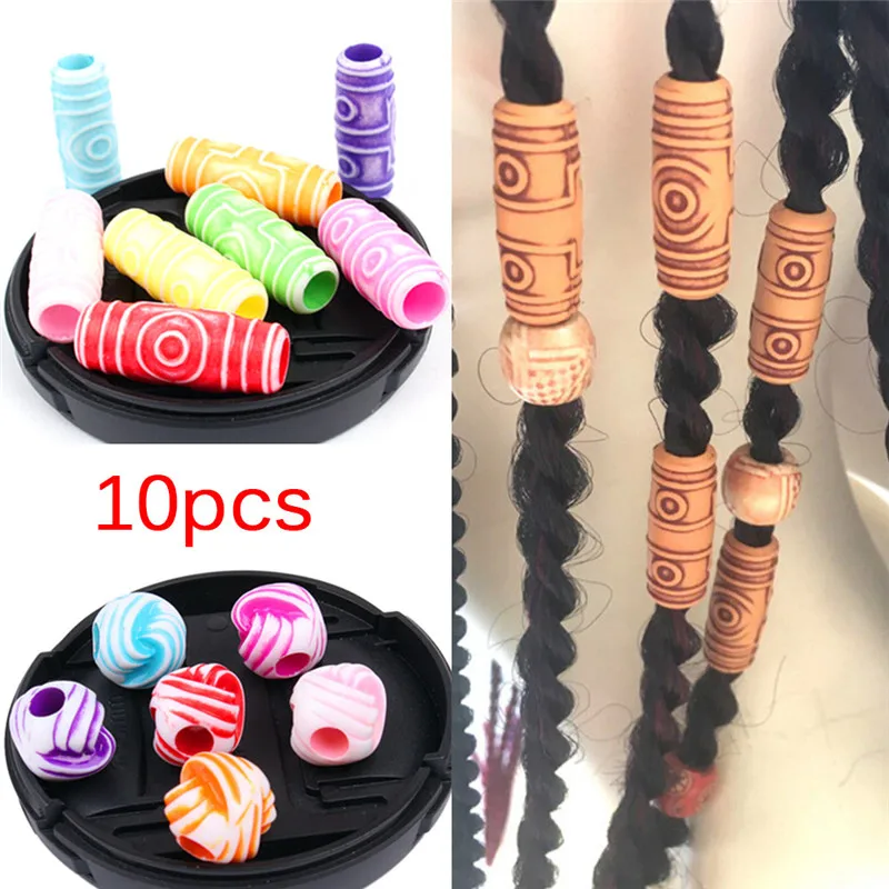 Новые 10 шт./лот 1*1 7 см Разноцветные косы для волос Dread Dreadlock бусины манжеты зажимы |