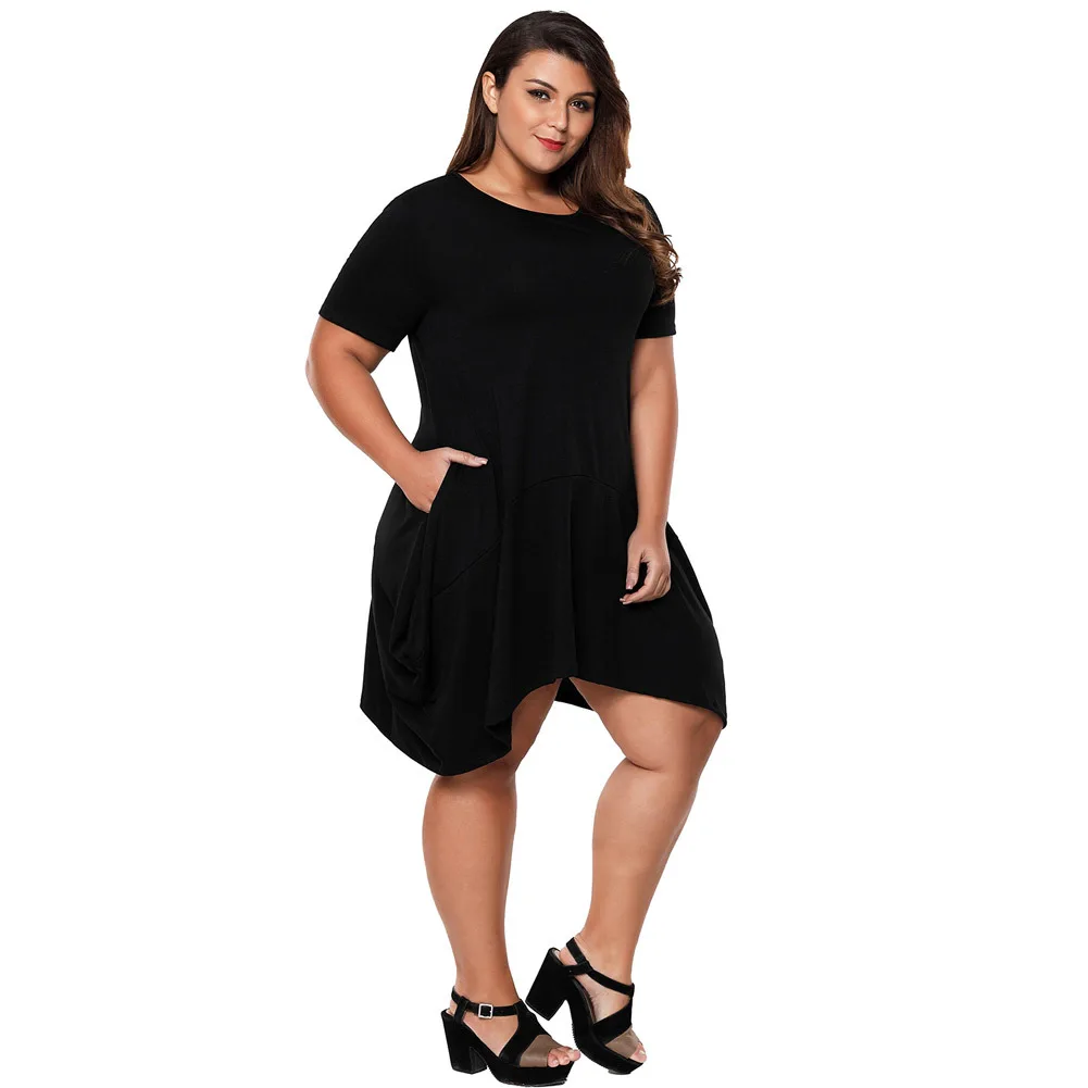 TSRDUG Women'S Dress Summer Big Sizes Elegant Casual 2018 Plus Size Festa Party Red Black Dresses B781 | Женская одежда