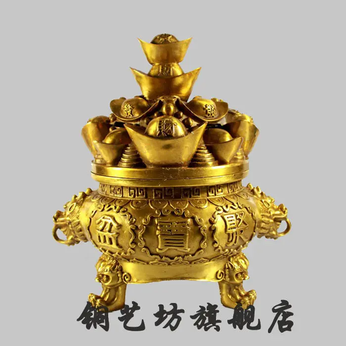 11 авиапочту Китая (China бронзовая чаша сокровище Единорог головка богатства