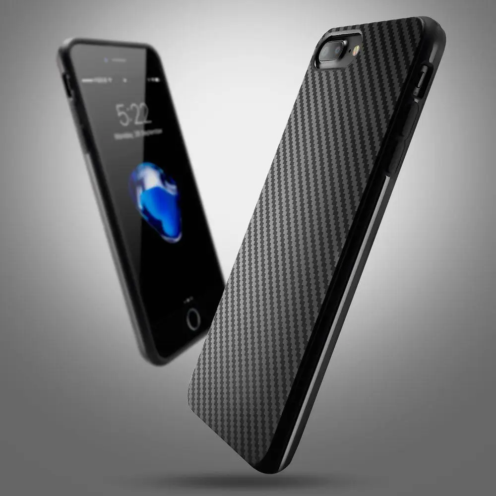 Роскошный мягкий черный чехол из углеродного волокна для iPhone 8 Plus 7 6s X XS Max XR