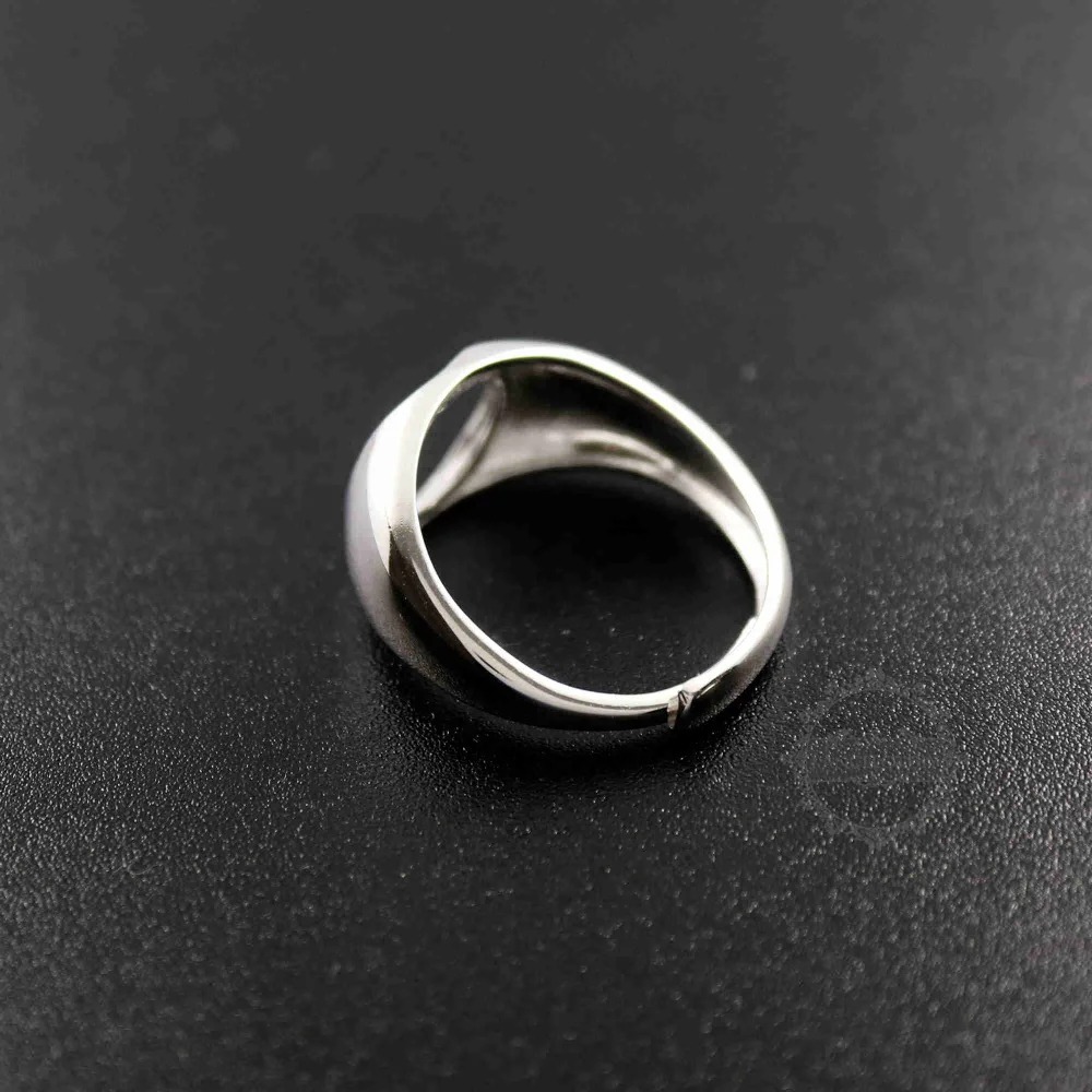 

12MM round bezel 925 sterling silver ring setting bezel basic ring size diameter 18mm DIY adjustable ring setting 1212031