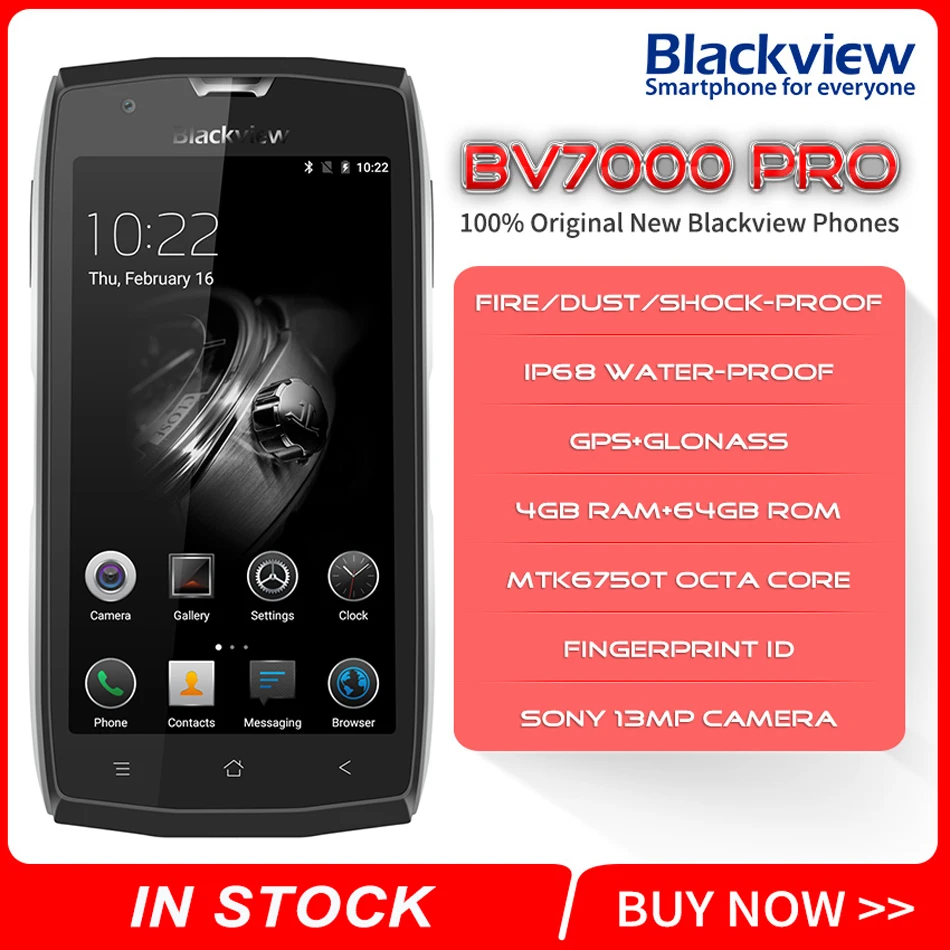 Blackview BV7000 Pro смартфон 4G Водонепроницаемый IP68 5 0 &quotFHD MTK6750T Octa Core Android 6 мобильный