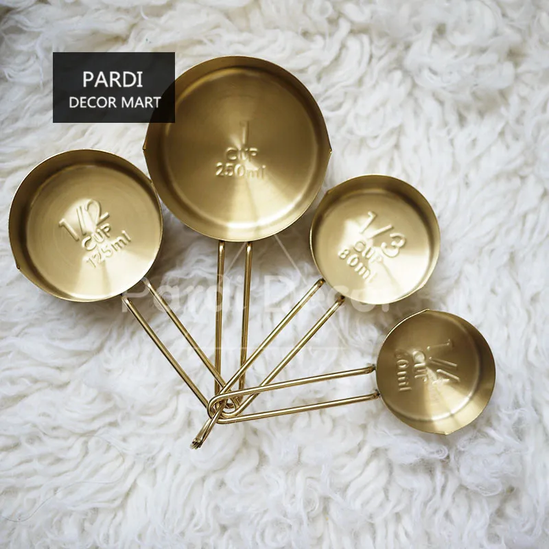 Набор золотых мерных ложек кухонные инструменты из нержавеющей стали для