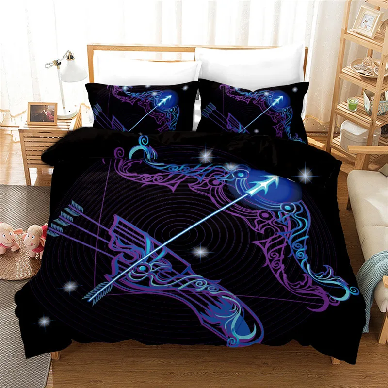 

Home Textiles 12 Constellation Series Bedding Set 3D Duvet Cover with Pillowcase Single size Bedclothes 3pcs Bed linen