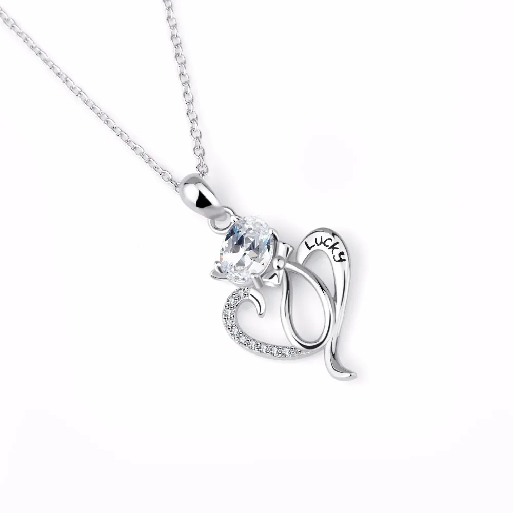 Женское модное колье-чокер из стерлингового серебра 925 пробы с милым котом и