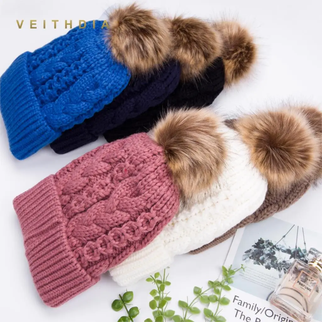 VEITHDIA 2019 женские шапки с бархатным флисом внутри облегающие зимние 8 пейсли для
