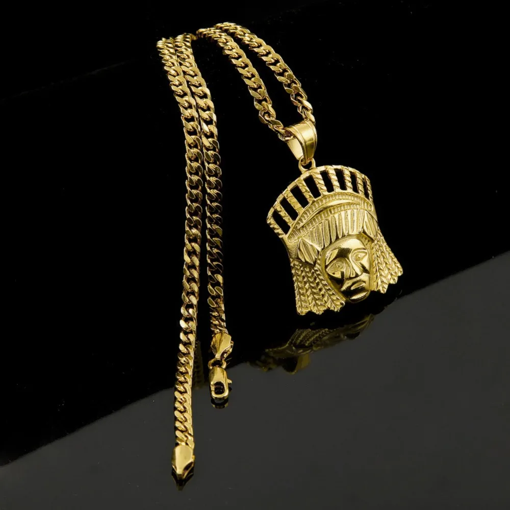 CY & CM мужские панк цинк золотистый сплав Iced Out 3D выдалбливают индийский главный