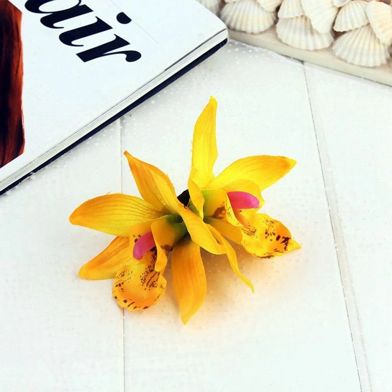 Hot Sale Women Summer Bohemia Beach Lily Orchid Flower Hair Clip Bridal Wedding Headwear Holiday Ornaments Accessories |