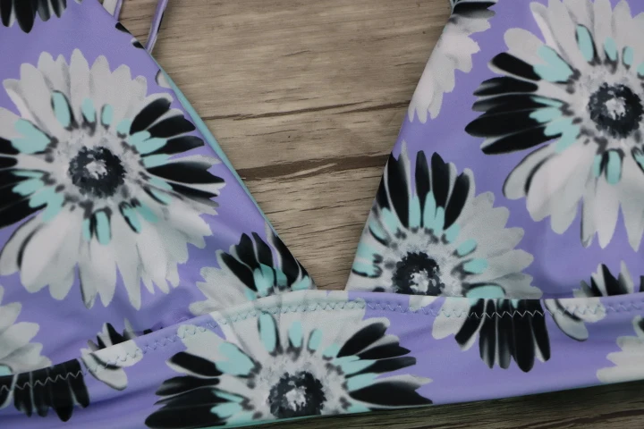 2017 бикини женский купальник с принтом небесно-голубые цветы набор купальный