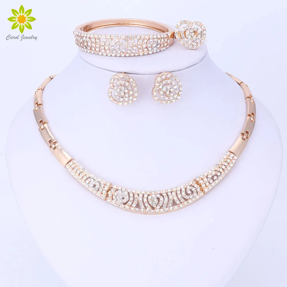 Женский комплект ювелирных изделий из африканских бусин ожерелье с кристаллами