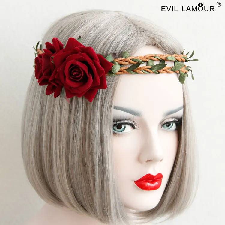 Женская повязка на голову с цветами и листьями 4 цвета|flower crown headband|crown headbandfashion
