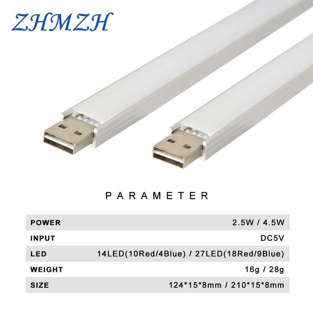 DC5V светодиодный светильник для выращивания растений, USB, красный, синий, гидропонный светильник для выращивания растений, 2,5 Вт, 4,5 Вт, портативный, удобный, светодиодный, полный спектр, фитолампа для роста