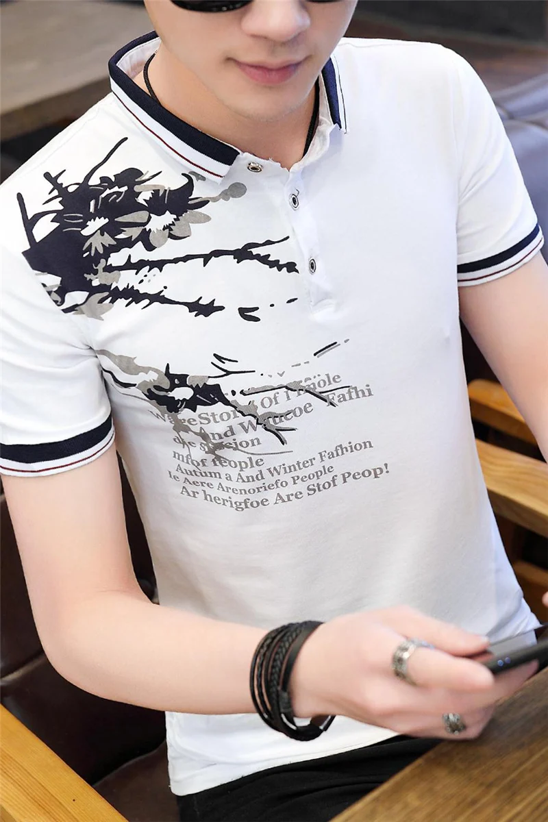 

2018 polo shirt men slim short-sleeved shirt male summer men's POLO shirt compassionate lapel shirt