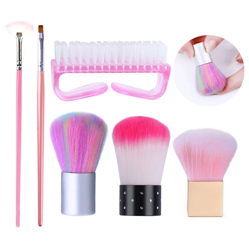 Щетка для очистки ногтей блестящий порошок удаления пыли УФ гель лак ручка