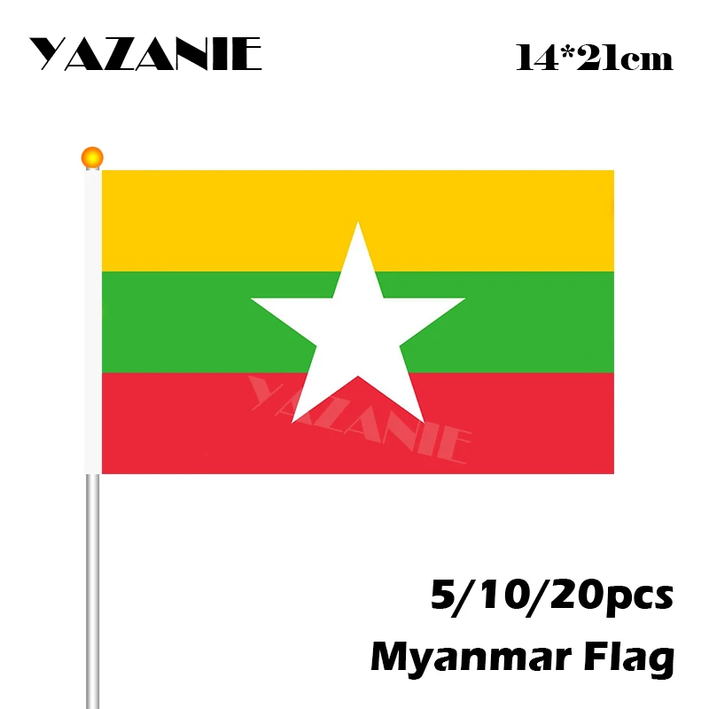 YAZANIE 14*21 см 5/10/20 шт Национальный флаг из Китая полиэстер баннер пользовательский