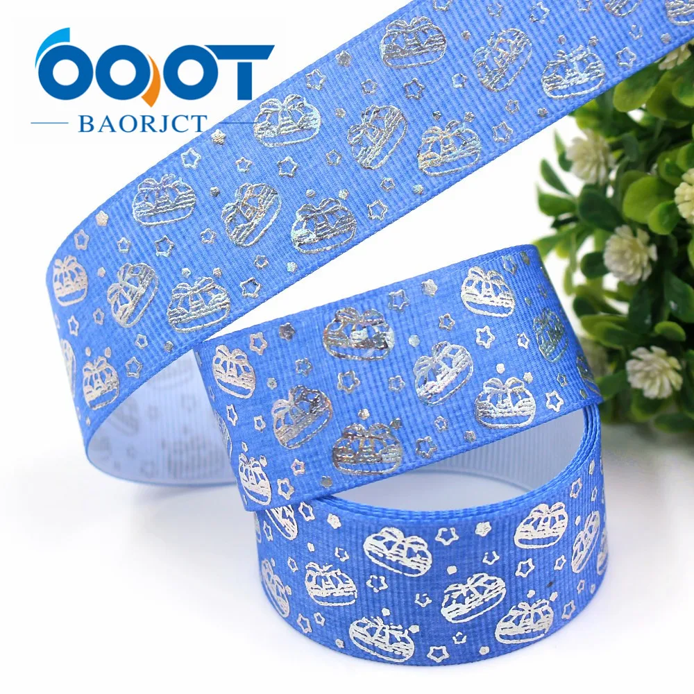 OOOT BAORJCT I-19326-749 10 ярдов 25 мм Лазерная Серебряная Милая мультяшная печатная лента из