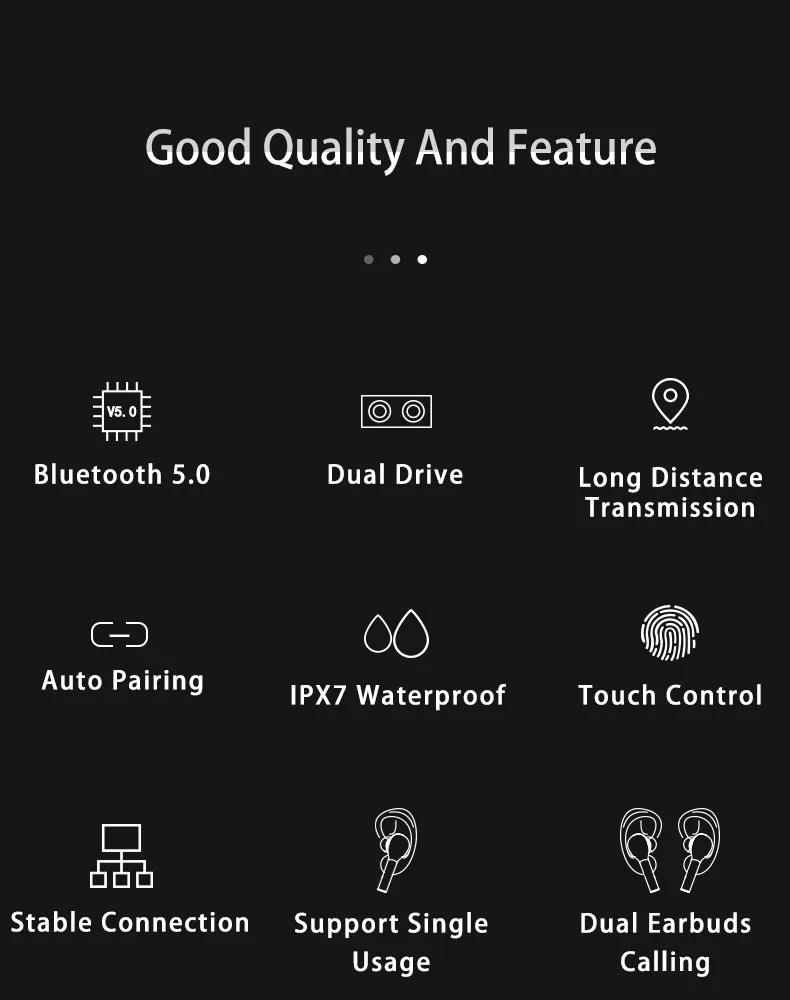 Беспроводные наушники Caletop TWS, двойной драйвер, супер бас, Bluetooth 5,0, наушники, спортивные гарнитуры, 6D, звук музыки, сенсорное управление