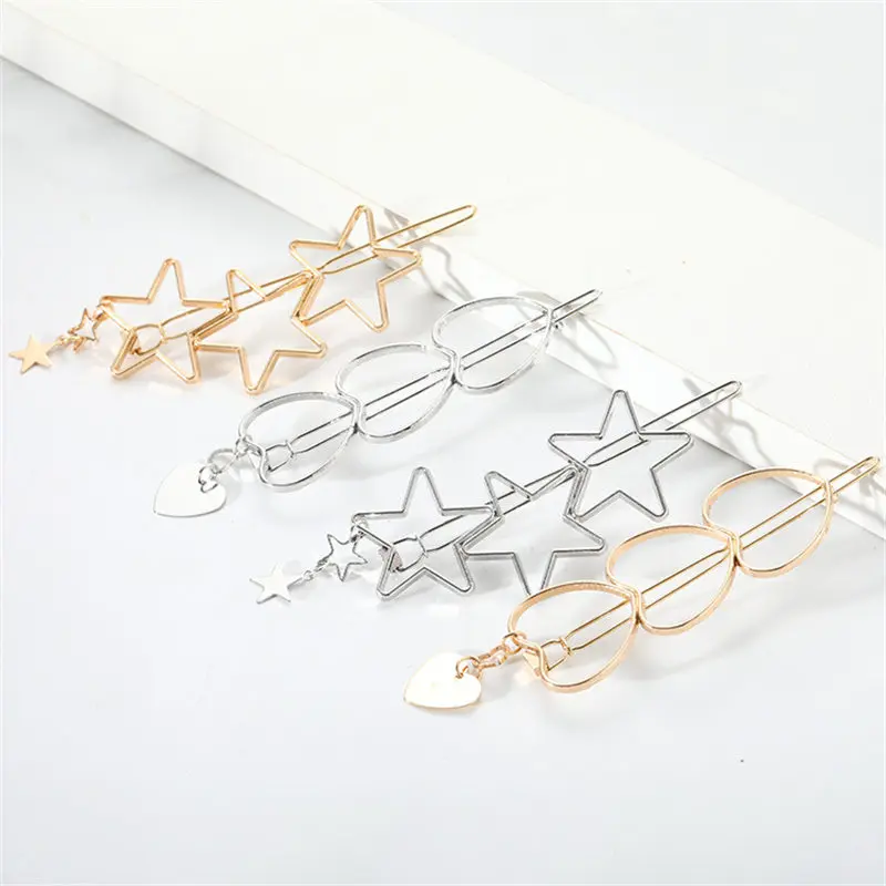 Корейские модные заколки для волос женщин металлическая заколка золотого цвета