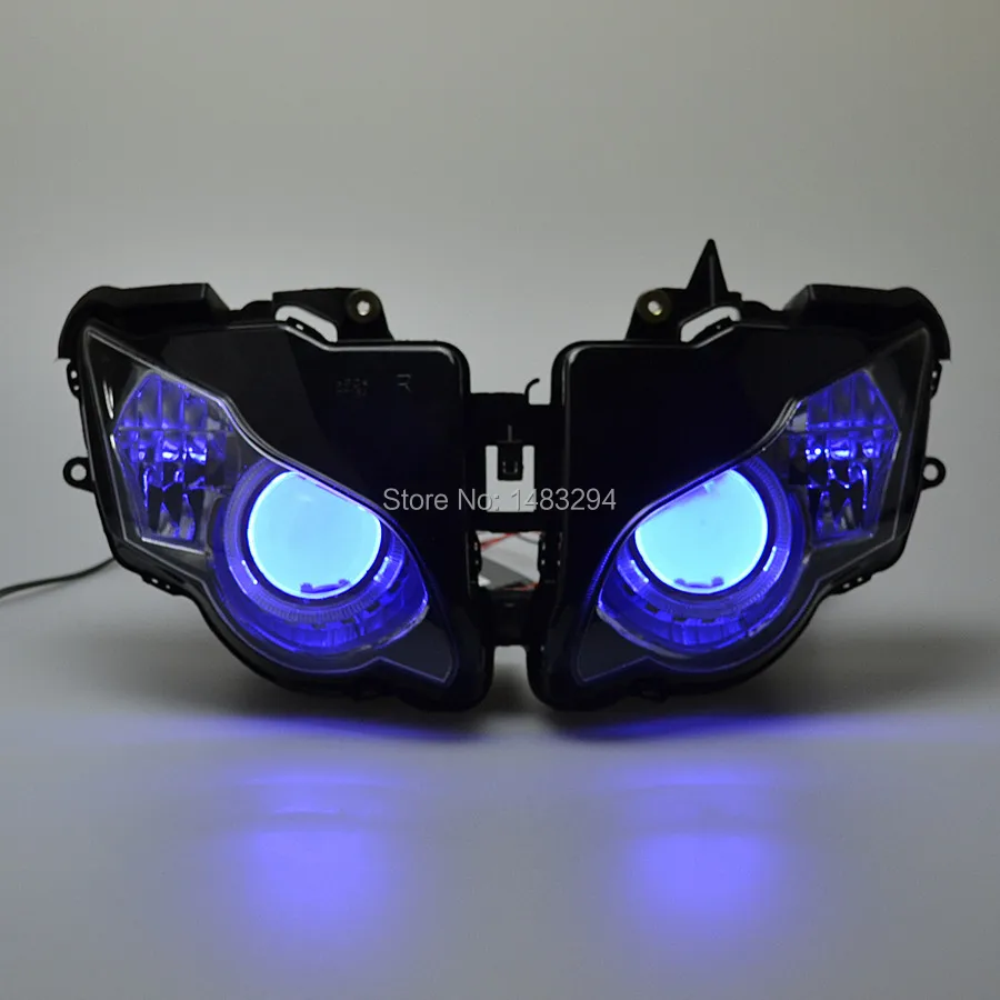 Модифицированный Белый Halo Eyes Blue Demon Собранный HID проектор конверсионная фара