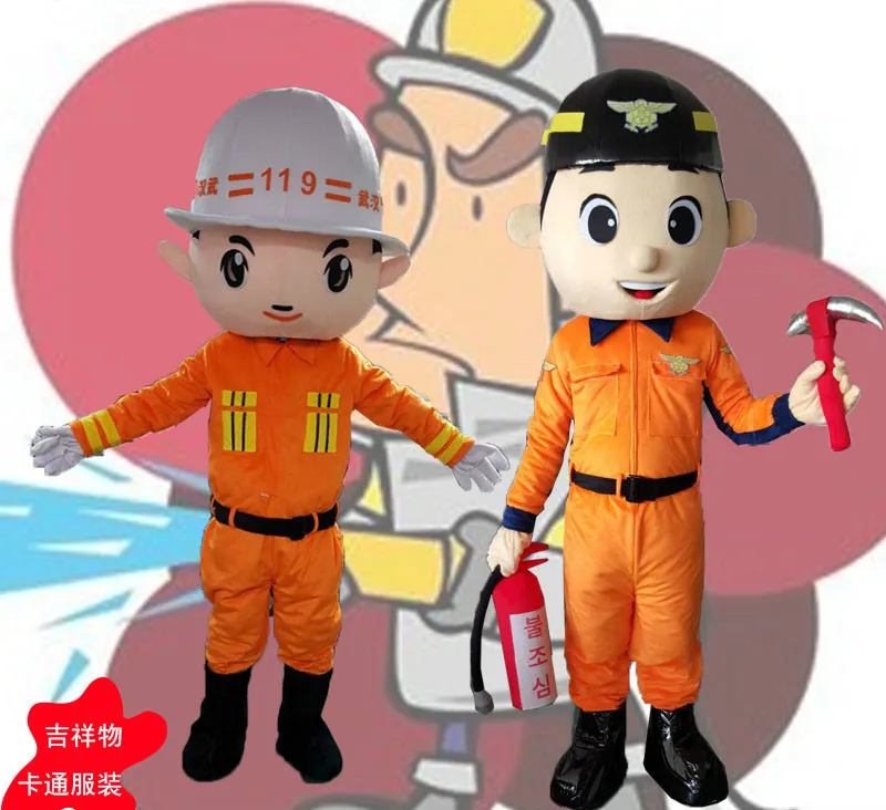 

Fireman Mascot Costume Fancy Dress Cosplay Theme Mascotte Cartoon Character Mascot Adult Size New Arrival Free Shipping