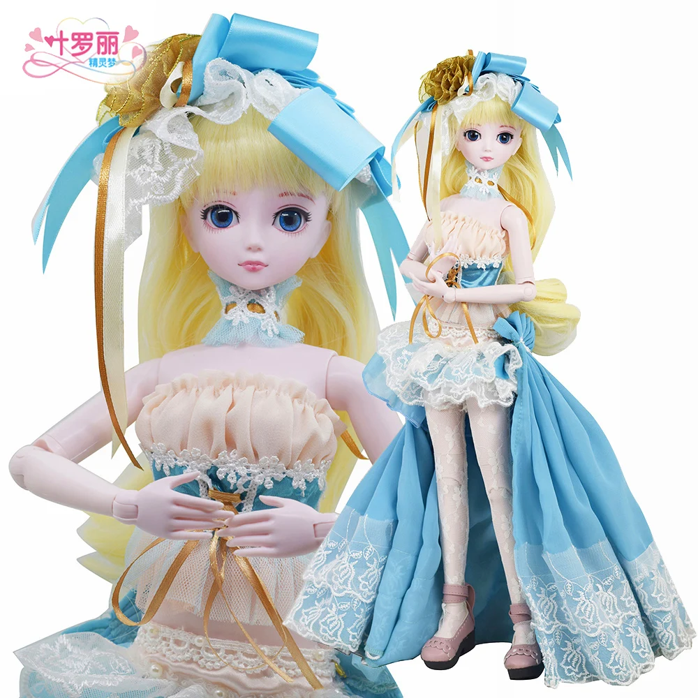 18 &quotНочная Лолита 1/4 BJD кукла 45 см Соединенные куклы синяя принцесса розовая кожа