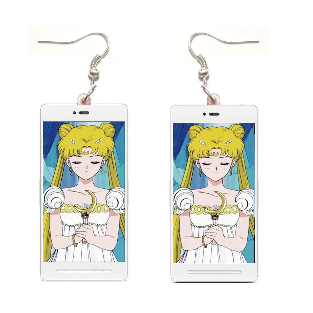 Женские акриловые серьги подвески в стиле аниме большие капельки для девушек и