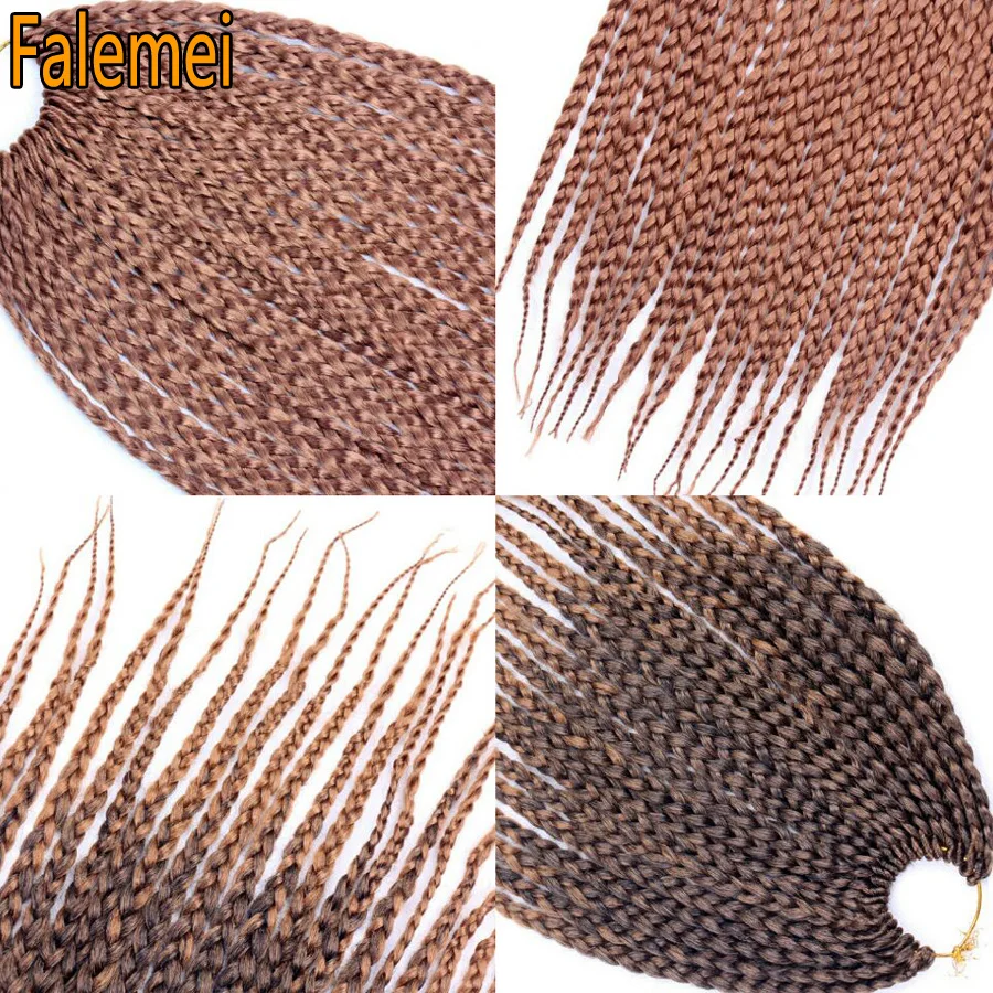 

FALEMEI 75g 22strands/piece Box Braid Crotchet Hair 12Inch Synthetic Low Temperature Fiber Hair For Braiding Hair Extension