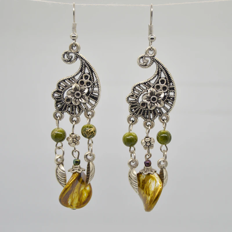 Винтажные серьги подвески с искусственным жемчугом и кисточками|fashion long earrings|long