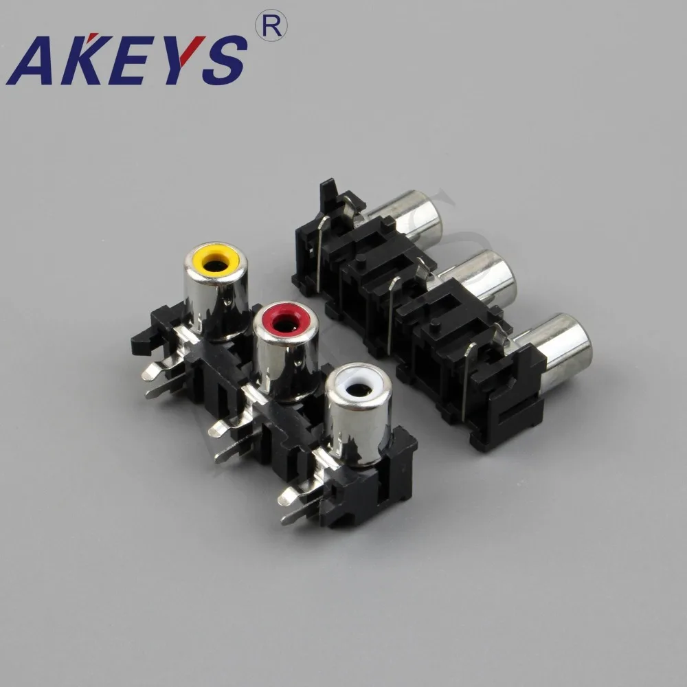 

10PCS AV3-8.4-05 Audio AV Concentric Socket 3 hole RCA Female Outlet Connector
