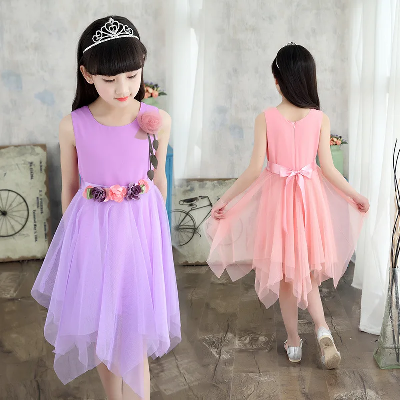 Tammy Ada Girls Chiffon Dresses for Infant Vestdios Casual Child Flower Dress Clothes 8 10 12 Years Princess Party | Детская одежда и