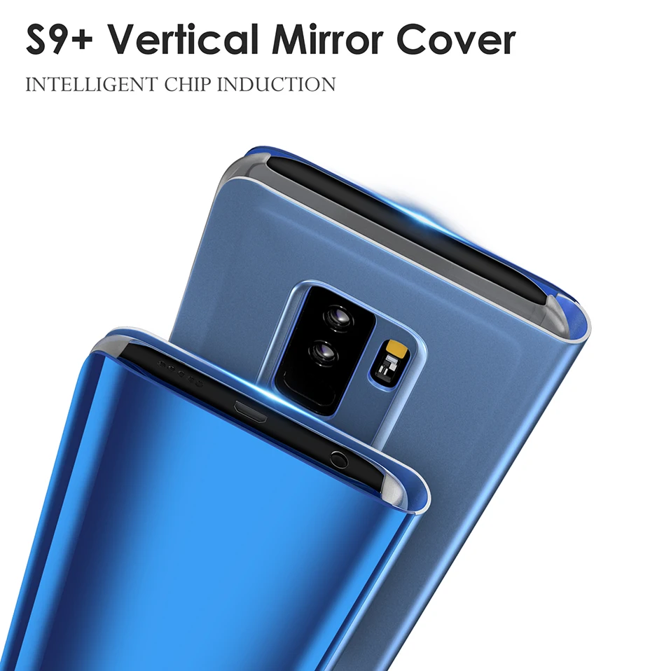 Q UNCLE Luxury Smart Mirror Flip Mobile Phone Case For Samsung Galaxy A50 SM-A505F A30 Leather A20 J4 J6 J8 A8 2018 S9 S8 |