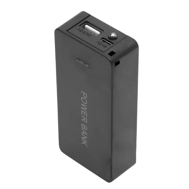 Black 5V 1A 2x18650 Батарея Мощность банк чехол с светодиодный DIY коробка Зарядное устройство для сотового телефона - Цвет: Black