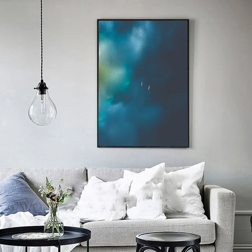 

Gohipang Nordic Forest Landscape Posters and Prints Seascape Wall Pictrues For Living Room Paddle Dream Canvas Painting Home