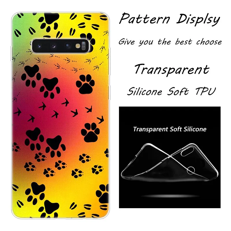 014 Мягкий силиконовый чехол Best friends Dog paw для samsung Galaxy S10 S9 S8 Plus S7 Edge A6 A8 Plus A7 A9 A5 Модный чехол - Цвет: 014
