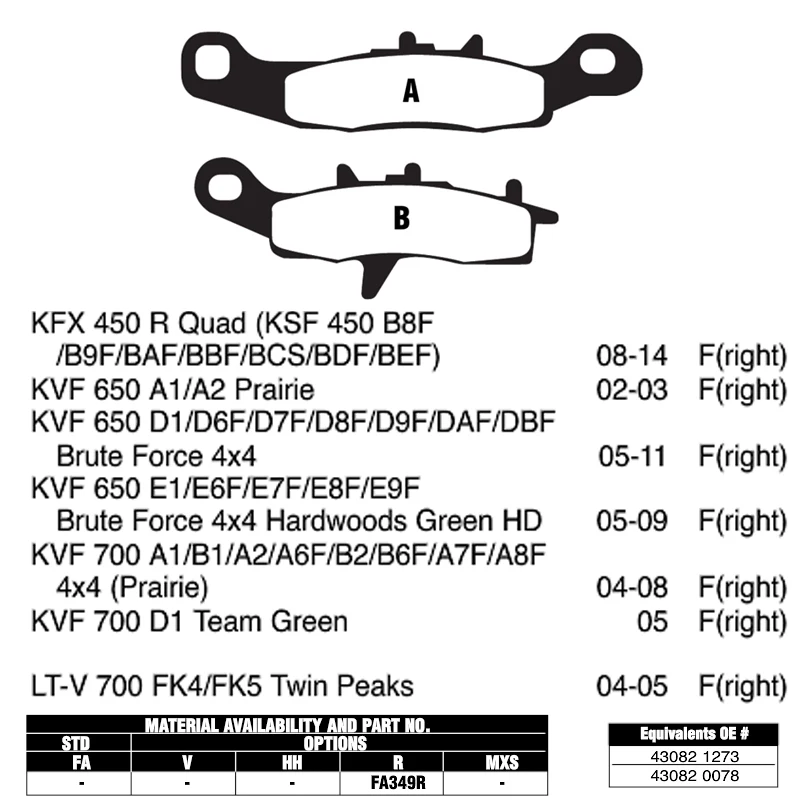 Alconstar мотоцикл диск Передние Задние тормозные колодки Набор для Kawasaki KFX450 R 2008 2014