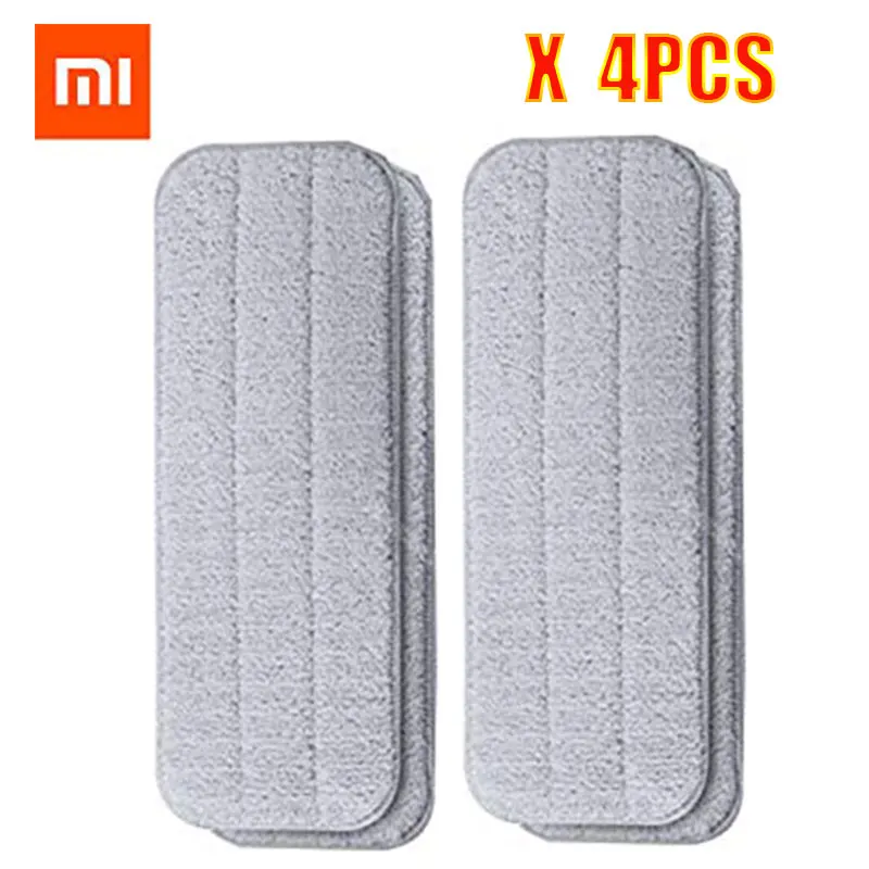 4pcs Xiao mi jia Deerma сменная Швабра для mi jia водяная распылительная Швабра 360 Вращающаяся Чистящая тканевая головка деревянные из карбонового волокна ткань C2 - Цвет: 4pcs