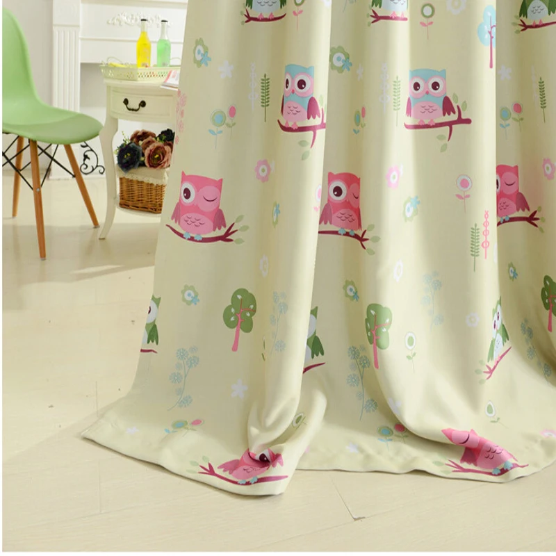 С героями мультфильмов платье с милой совой для девочек печатных занавески детей