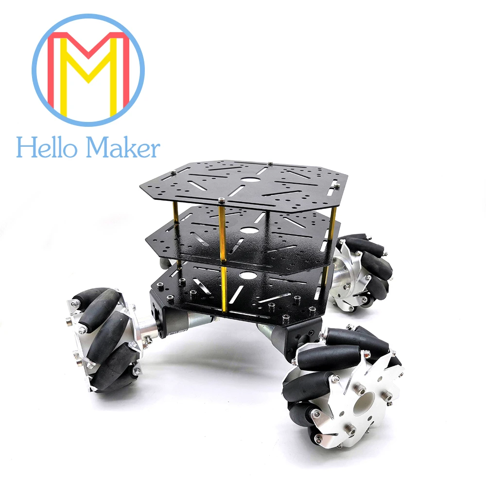 4 WD. Колеса Mecanum 100 мм. Алюминий сплава. Мощный мотор. Для фанатов DIY. Игрушечный