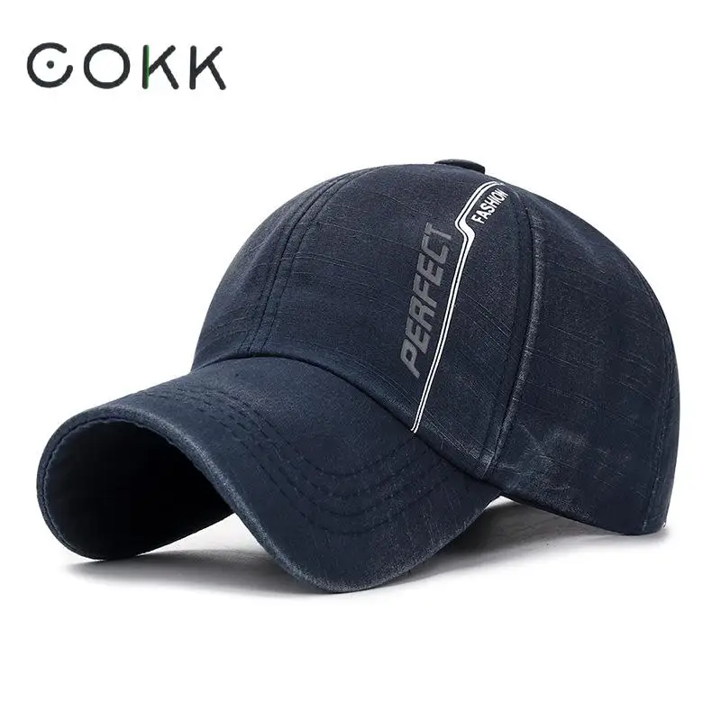 

COKK Brand Baseball Cap Men Women Snapback Caps Hats For Men Vintage Washed Casquette Bone Cotton Trucker Male Black Dad Hat Cap