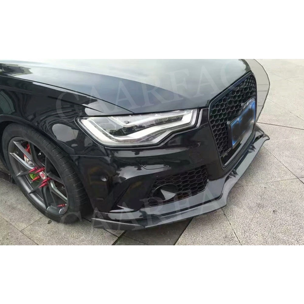 Передний спойлер для губ из углеродного волокна сплиттер Audi A6 RS6 A7 RS7 2012 2018 защита