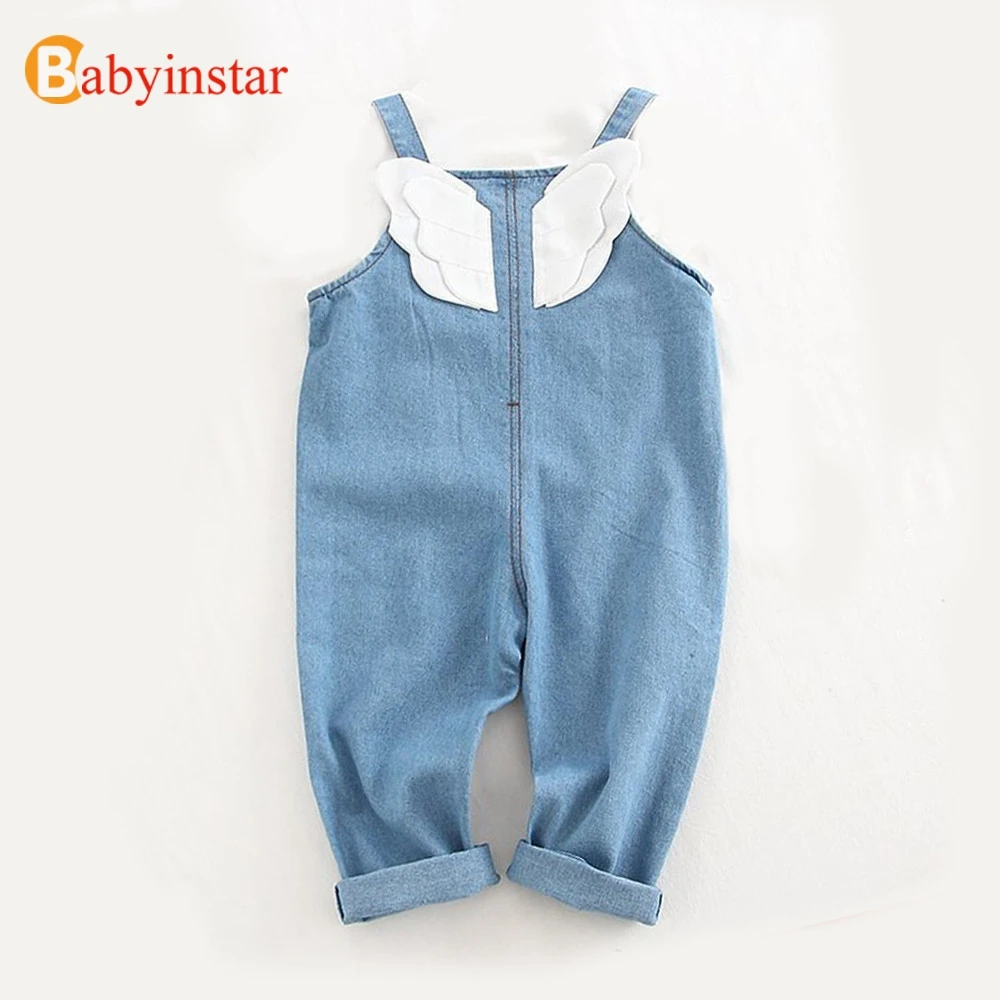 Детские джинсы Babyinstar комбинезоны с крыльями ангела для девочек|Полукомбинезоны|