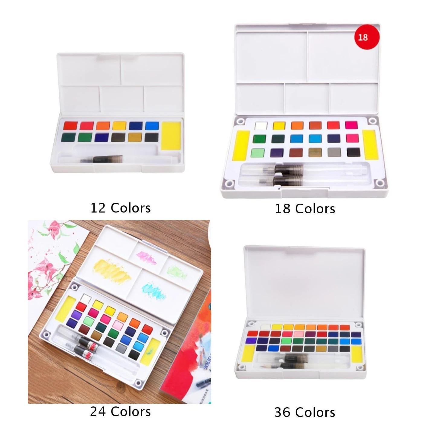 Набор акварельных красок для художника цветные пигменты рисования с коробкой