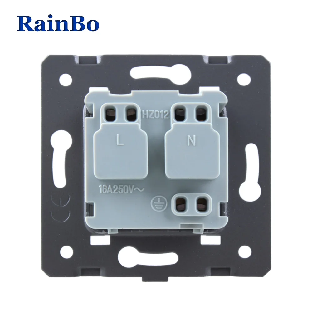 Rainbo бренд ЕС стены Мощность гнездо DIY Стандартный розетки без Стекло Панель